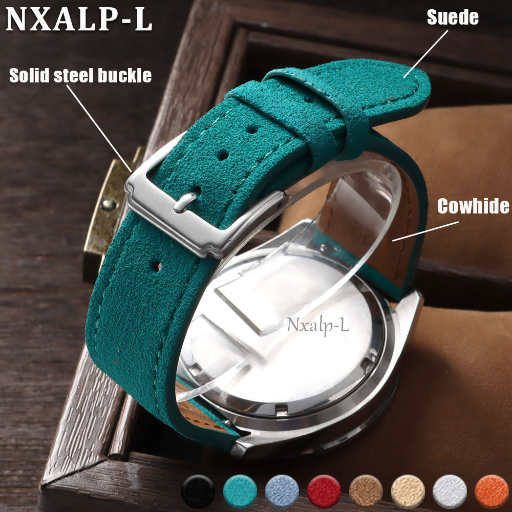 Suede Strap Watch - Durable Suede Cowhide Watch Strap 18mm19mm