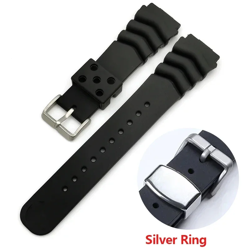 Rubber Strap Diver - Resin Watch Band for Seiko 20
