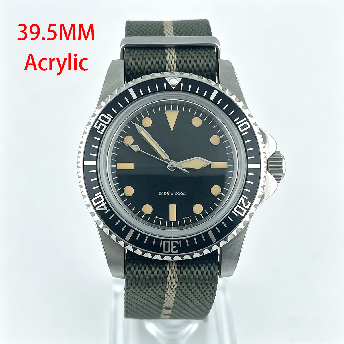 39.5mm Diver Retro Watch No Ca - Tropic Strap Vintage recension och pris